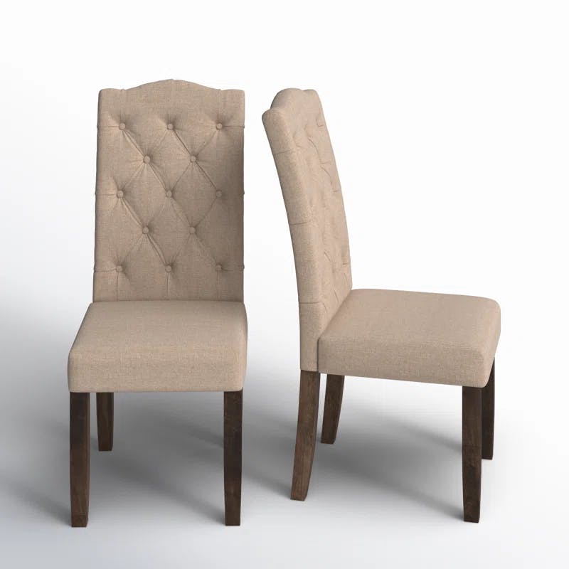 Newberry Rustic Gray Upholstered Parsons Side Chair with Salvaged Wood Legs