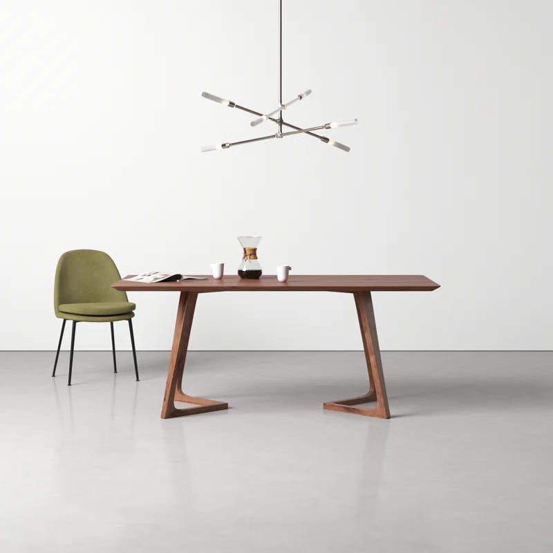 Mid-Century Modern Godenza Solid Walnut Rectangular Dining Table