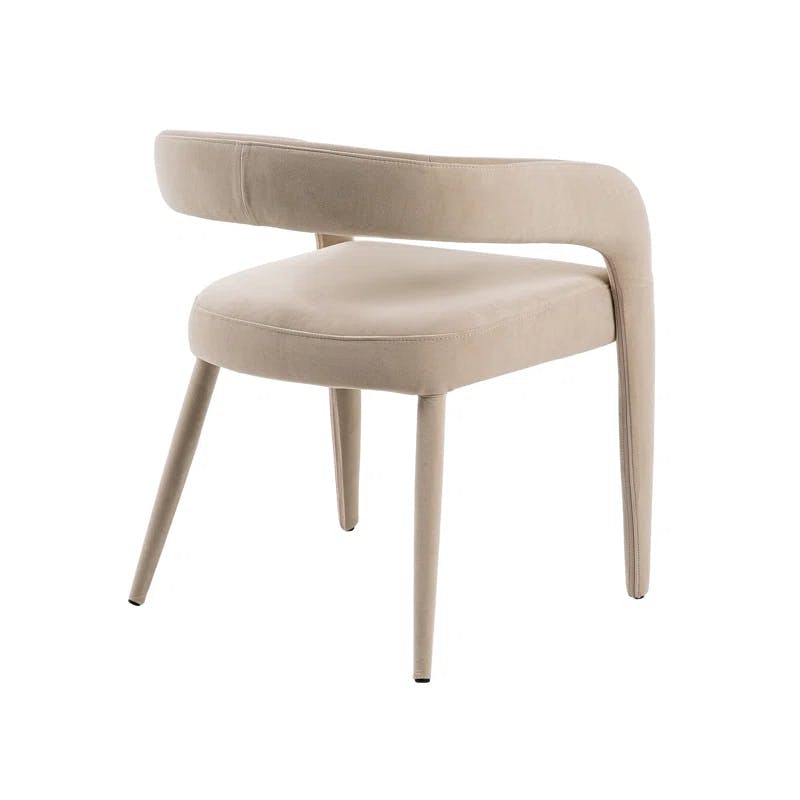 Mundra Modern Beige Fabric Upholstered Dining Chair