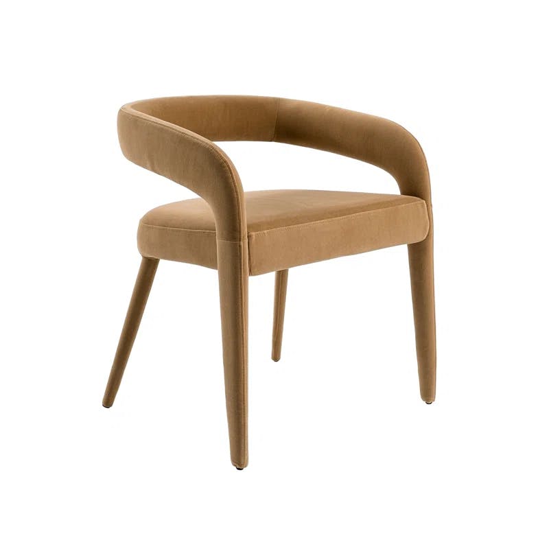 Mundra Modern 21"x27" Tan Fabric Upholstered Dining Chair