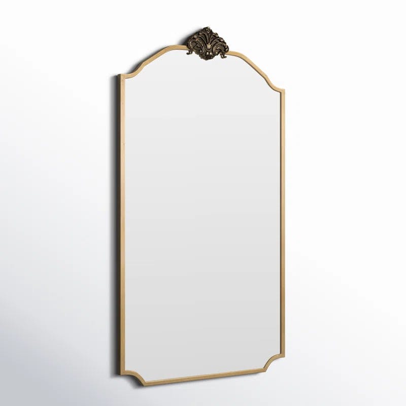 Regal Symmetry Antique Gold Wood Rectangular Wall Mirror