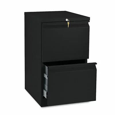 Brigade Mobile 2-Drawer Legal Size Lockable Filing Cabinet in Black