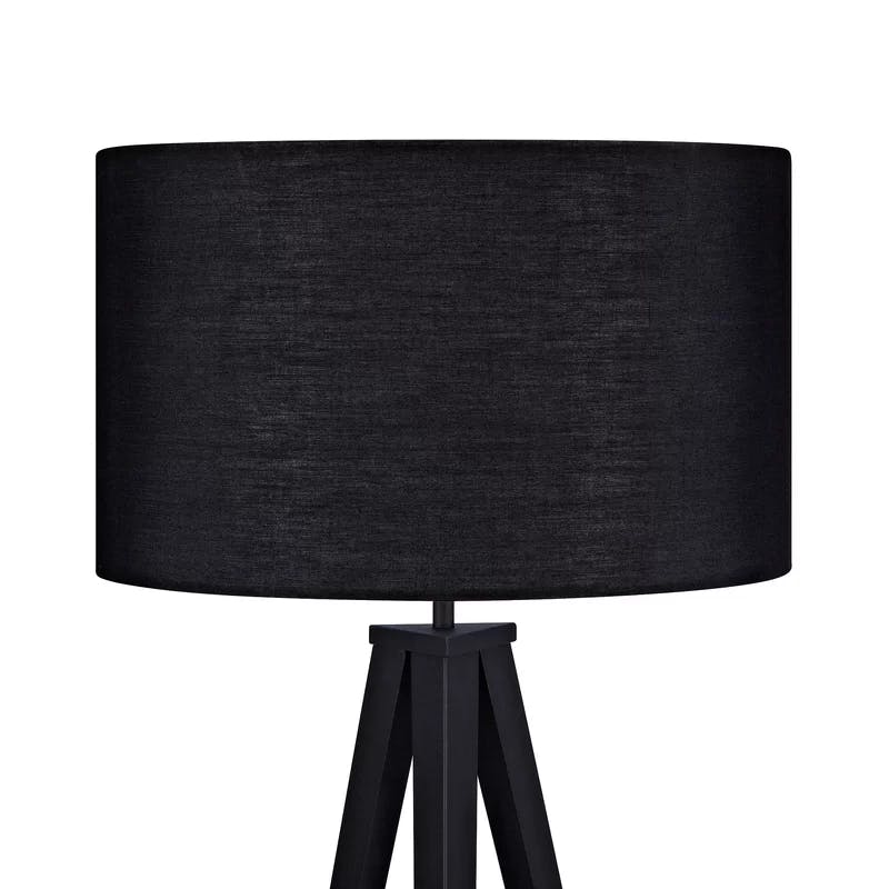 Elegante 61" Outdoor Black Tripod Floor Lamp with Drum Shade
