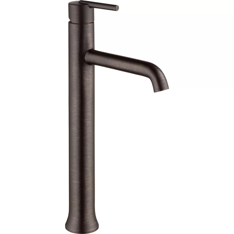 Sleek Venetian Bronze Single Hole Vessel Bathroom Faucet