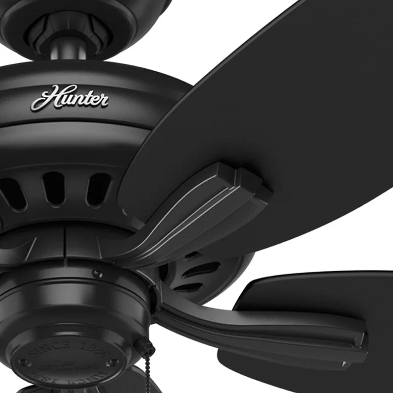Newsome Matte Black 52" Indoor/Outdoor Ceiling Fan with Pull Chain