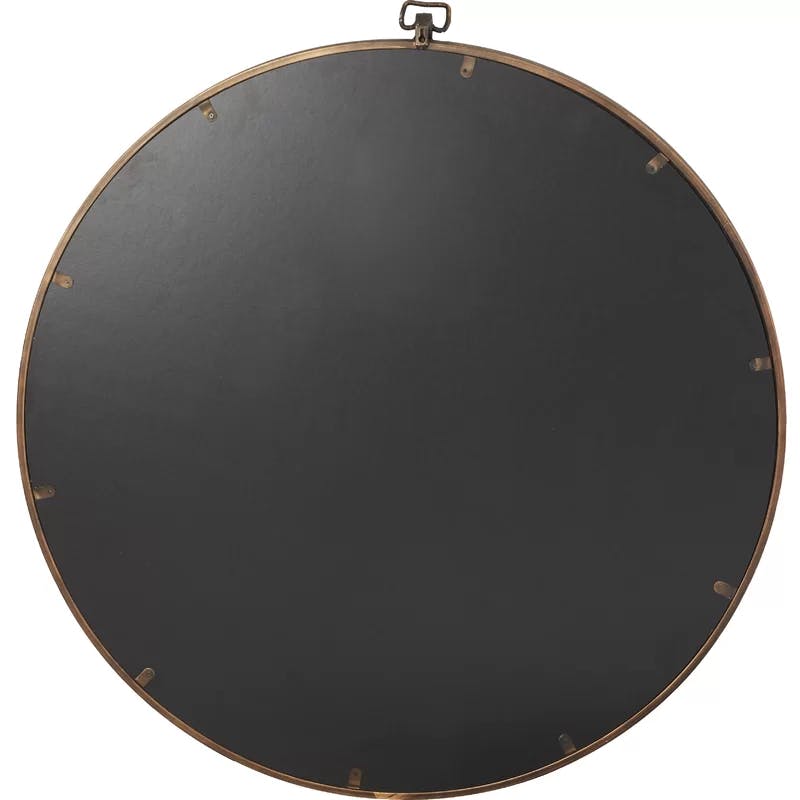 Vintage Glamour 36" Antiqued Bronze Round Wall Mirror