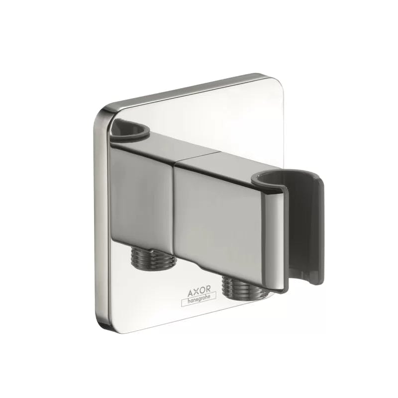 Contemporary Chrome Handshower Holder with Integrated Outlet