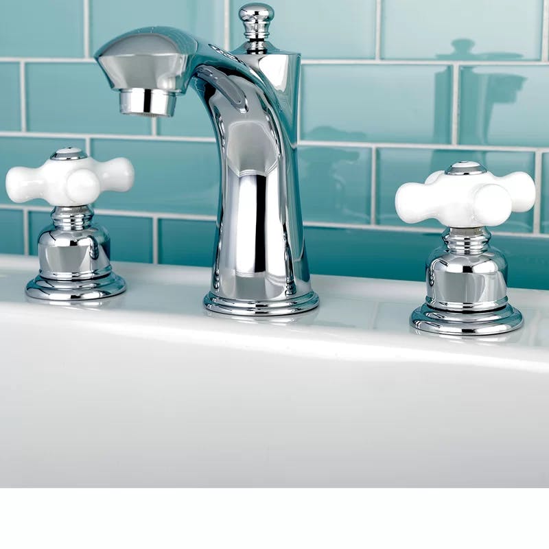 Victorian Elegance Widespread Polished Chrome Bathroom Faucet