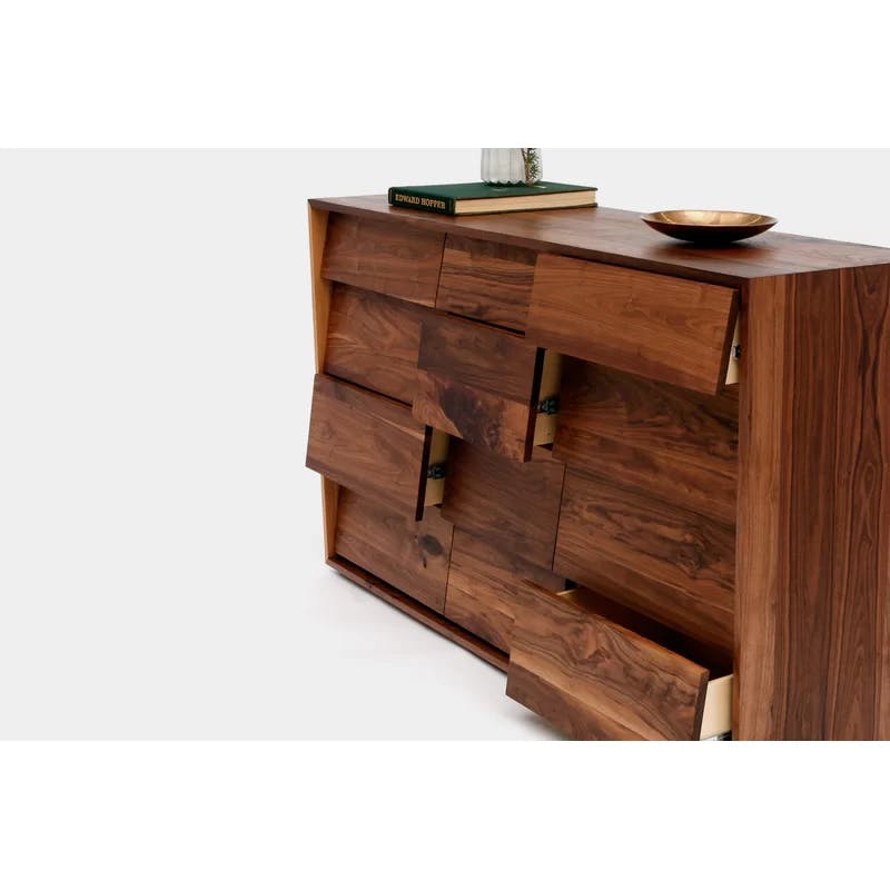 Oliver X-Large Solid Walnut 12-Drawer Dresser with Soft Close