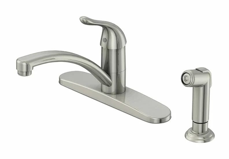 OakBrook Pacifica Brushed Nickel Single-Handle Kitchen Faucet with Side Sprayer