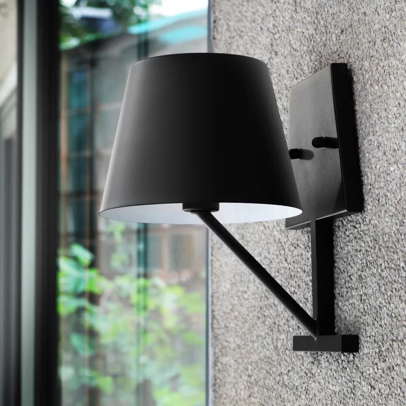 Concom Matte Black Dimmable Steel Wall Sconce
