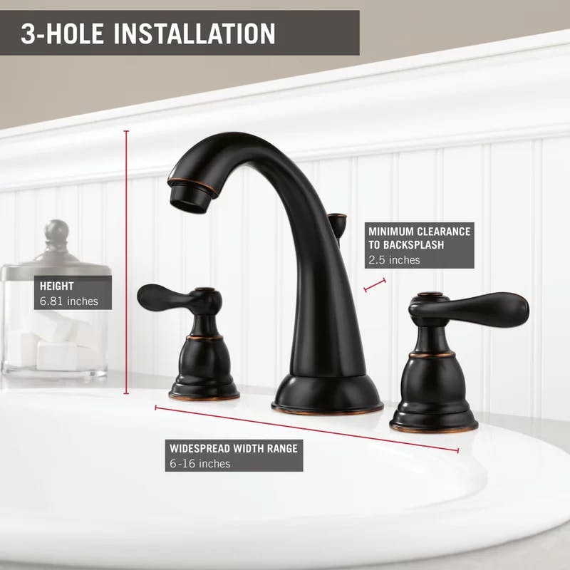 Windemere Oil Rubbed Bronze Widespread Bathroom Faucet with Drain Assembly