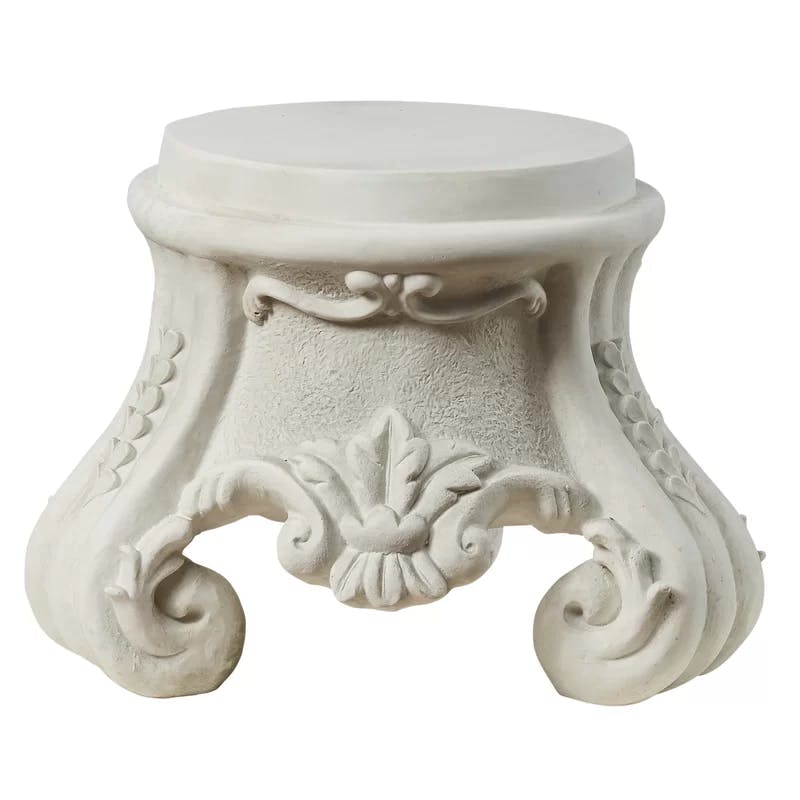 Rococo-Inspired Faux Stone Finish Sculptural Pedestal