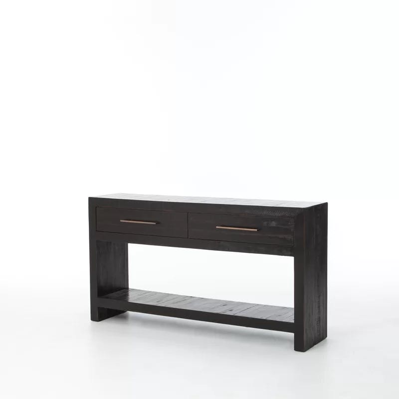 Cressida Mid-Century Modern Console Table with Storage in Burnished Black