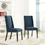 Azure Elegance Upholstered Parsons Side Chair in Wood