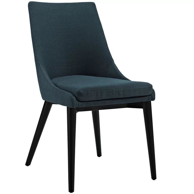 Azure Parsons Upholstered Side Chair with Tapered Wood Legs