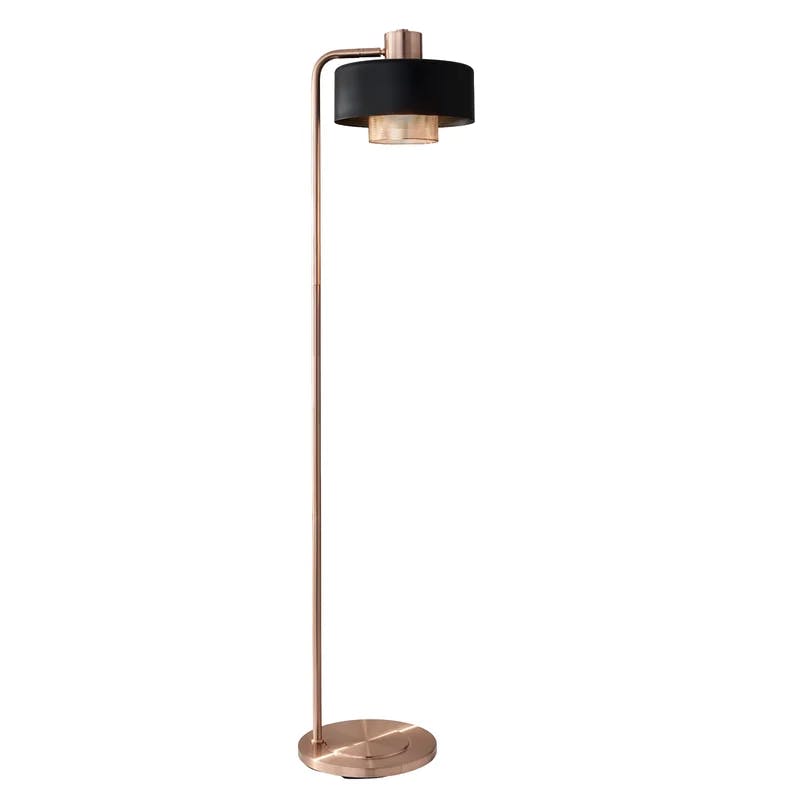 Bradbury 60'' Black and Copper Adjustable Arched Floor Lamp
