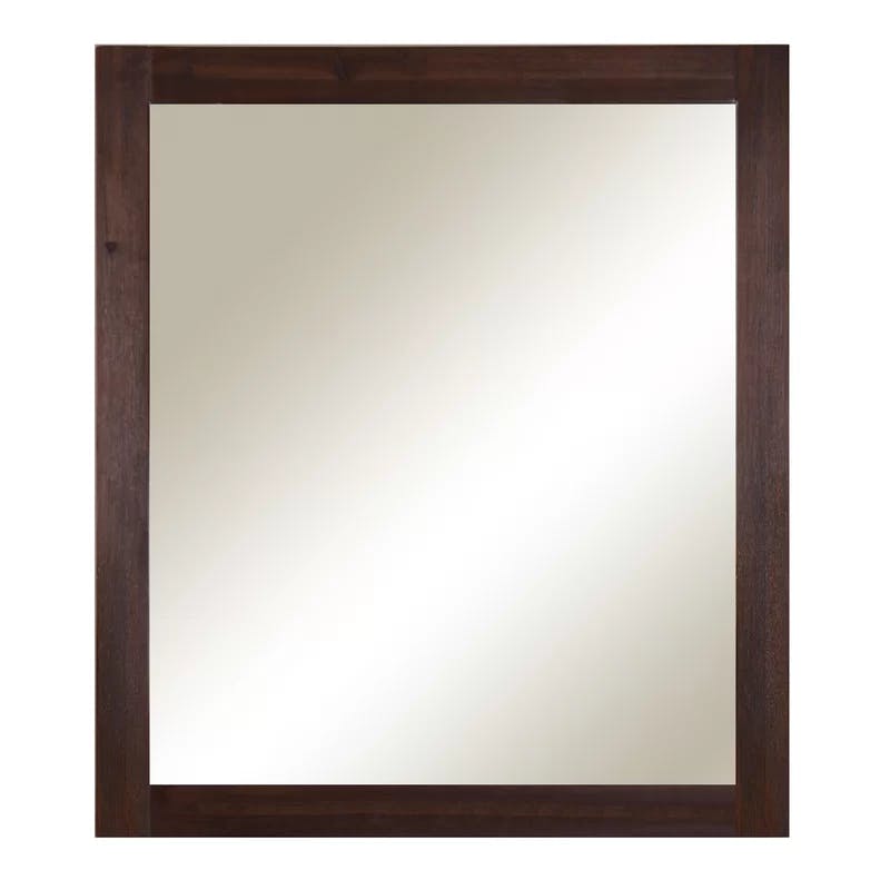 Heideman 40'' Dark Brown Acacia Wood Bathroom Vanity Mirror