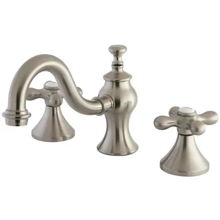 Elegant Polished Brass Widespread Bathroom Faucet with Cross Handles