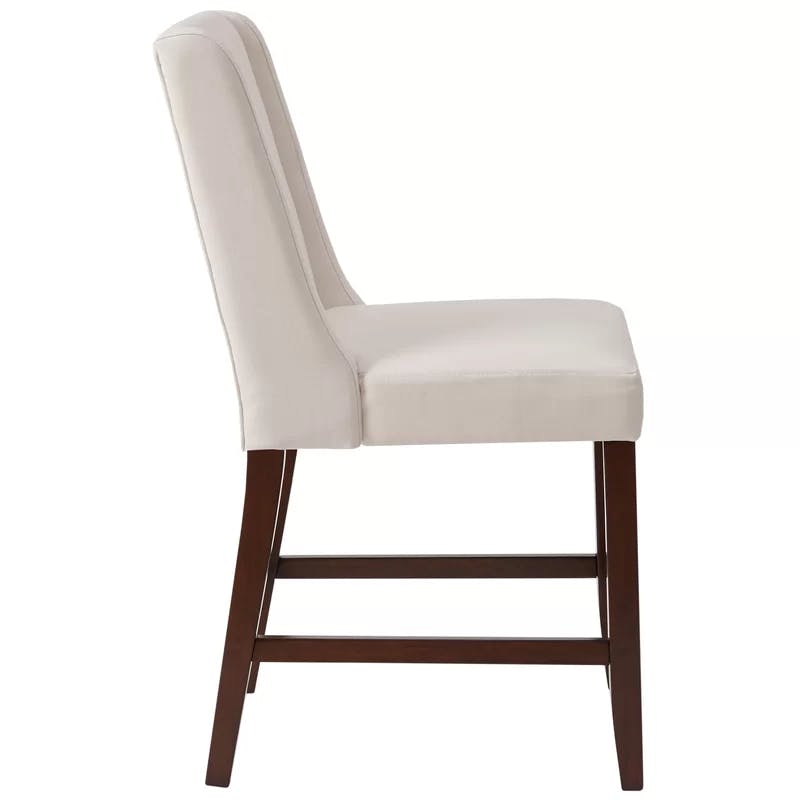 Taye Wing Classic Cream Counter Stool with Espresso Wood Finish