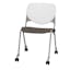 Kool Poly Stackable Chair with Adjustable Arms, Brownstone Metal