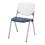 Kool Ergonomic Perforated Metal Stack Chair in White/Navy