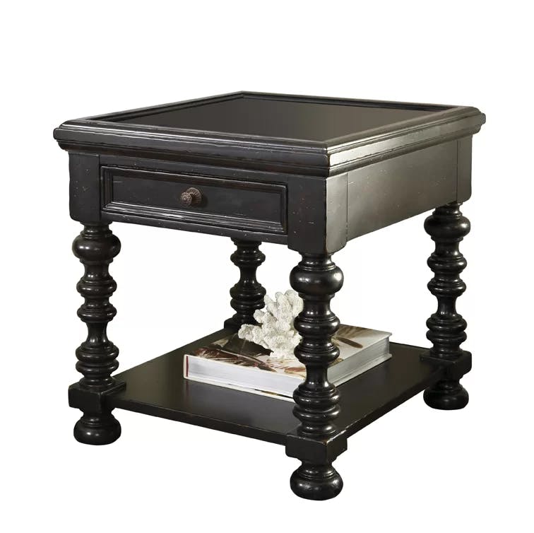 Kingstown Traditional Brown Wood End Table with Storage
