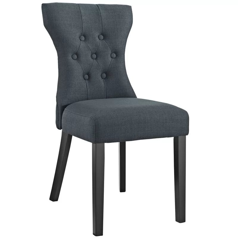 Elegance Whisper High-Back Parsons Side Chair in Gray Faux Leather