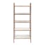 Mid-Century Pecan and Off-White Solid Wood Ladder Bookcase