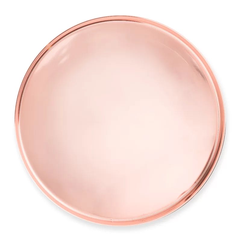 Summit 13'' Round High-Shine Copper Polished Serving Tray