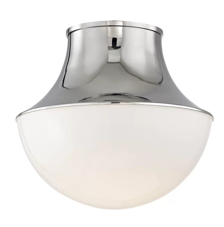 Polished Nickel Globe LED Flush Mount Ceiling Light
