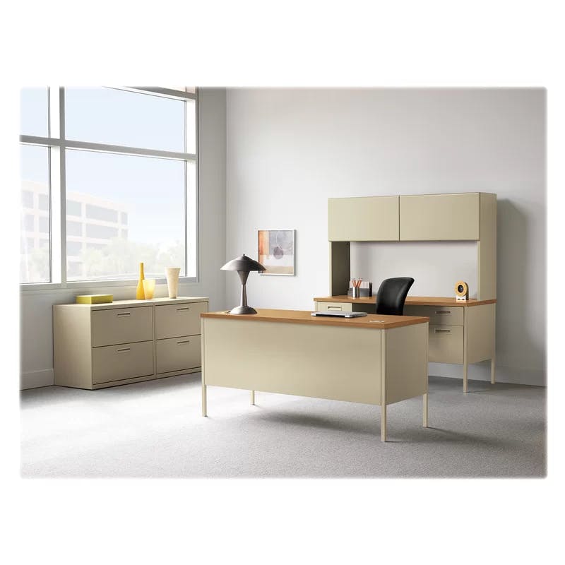 Metro Classic 42" Putty Steel Desk Return with Cable Management