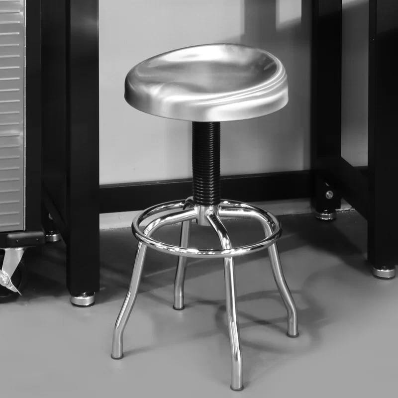 Adjustable Swivel Metal Laboratory Stool in Gray