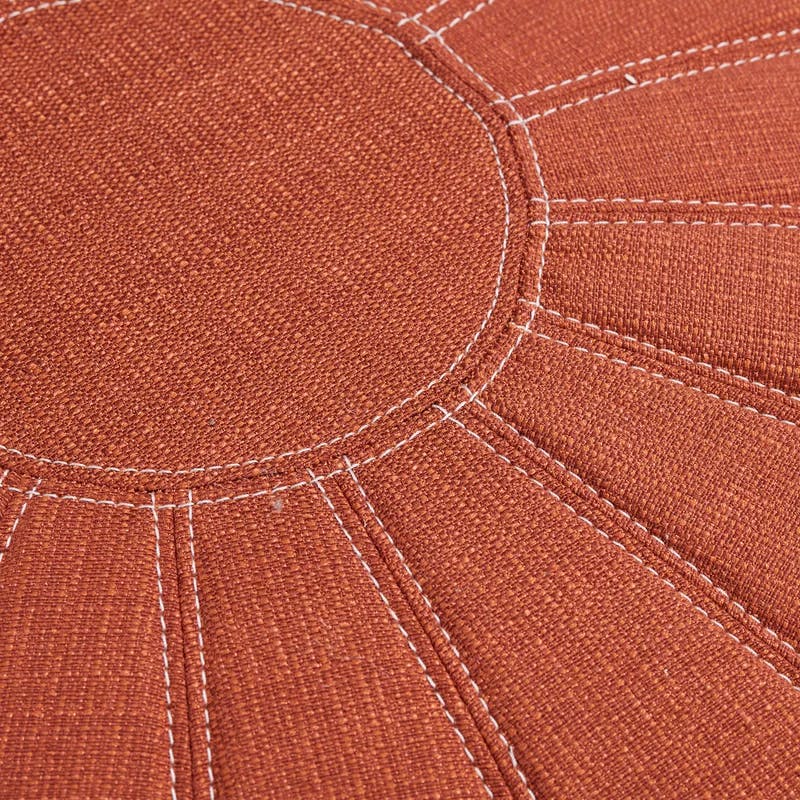 Oversized Vibrant Round Pouf Ottoman with Distinctive Stitching
