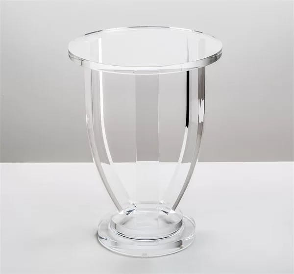 Lila 19" Clear Round Acrylic Pedestal End Table