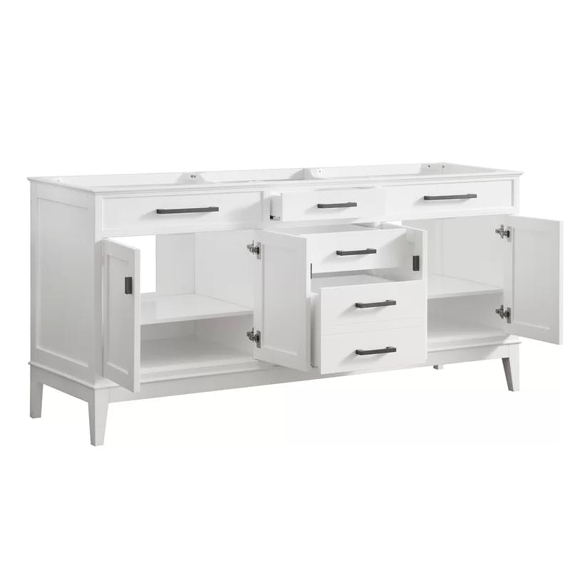 Madison Elegance 72" Double Vanity Cabinet in Pure White with Soft-Close Features