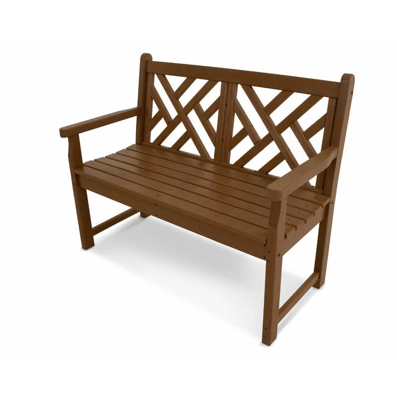 Chippendale Teak-Style 48" Polywood Outdoor Bench