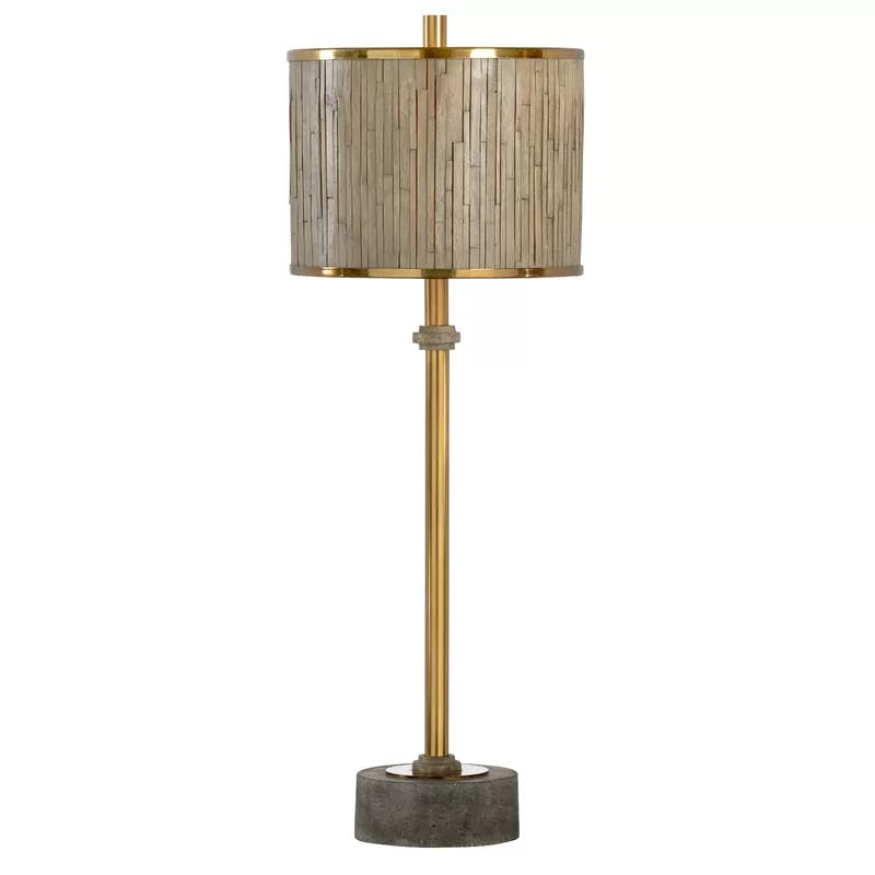 Currituck Antique Brass Table Lamp with Driftwood Shade