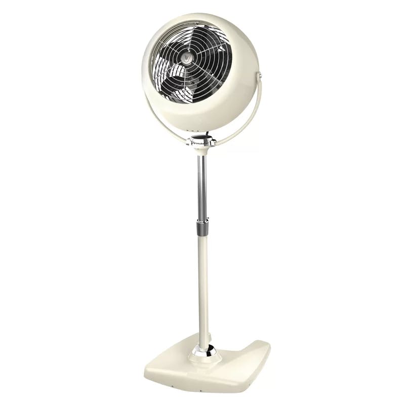 Vintage White Adjustable Metal Cooling Fan with Three Speed Settings
