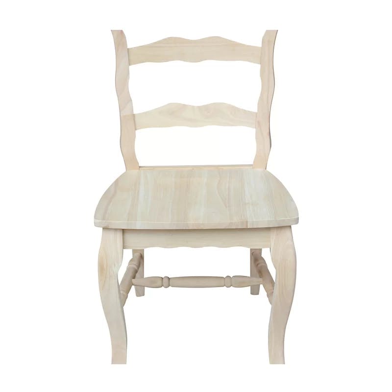 Elegant High-Back Ladderback Microfiber Upholstered Side Chair in Wood