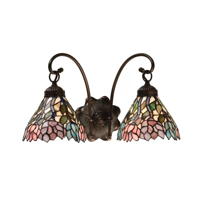 Wisteria Bronze and Black 2-Light Dimmable Wall Sconce