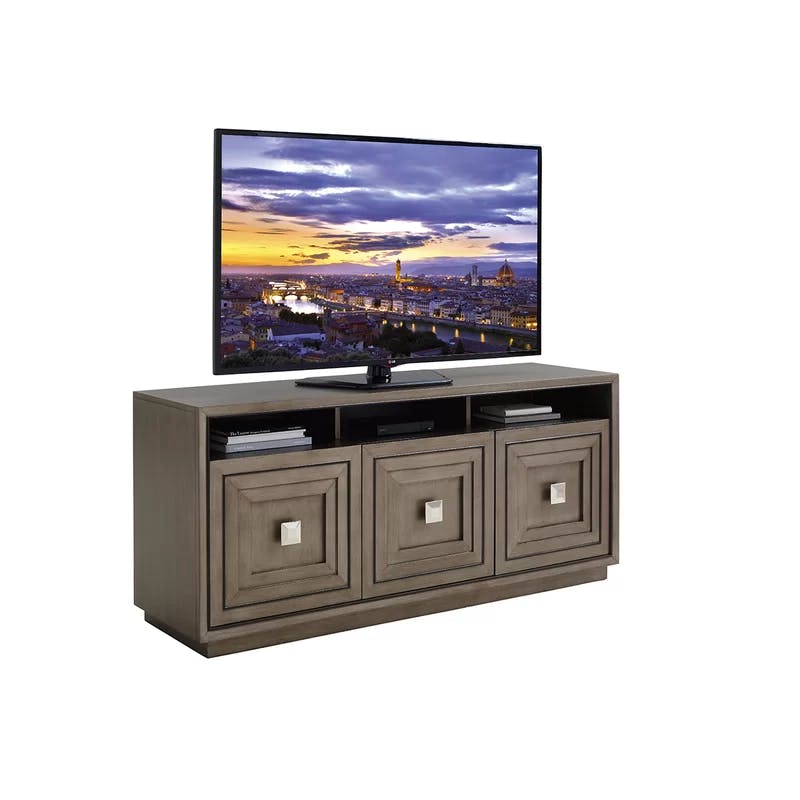 Ariana 68'' Charcoal Gray Modern Media Console with Cabinet