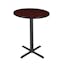 Cain 42" Mahogany Round Wood Bar-Height Cafe Table with Steel X-Base