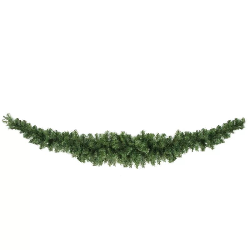 Festive Pine Green 21" Artificial Christmas Swag with Ribbon Accents
