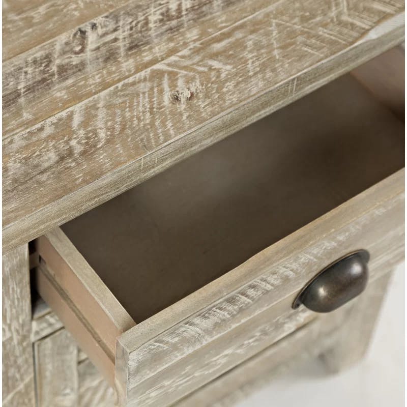 Rustic Grayson Wood Accent Table with Storage Drawer