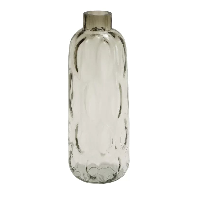 Coastal Grey Tinted Glass Cylinder Vase for Relaxed Interiors