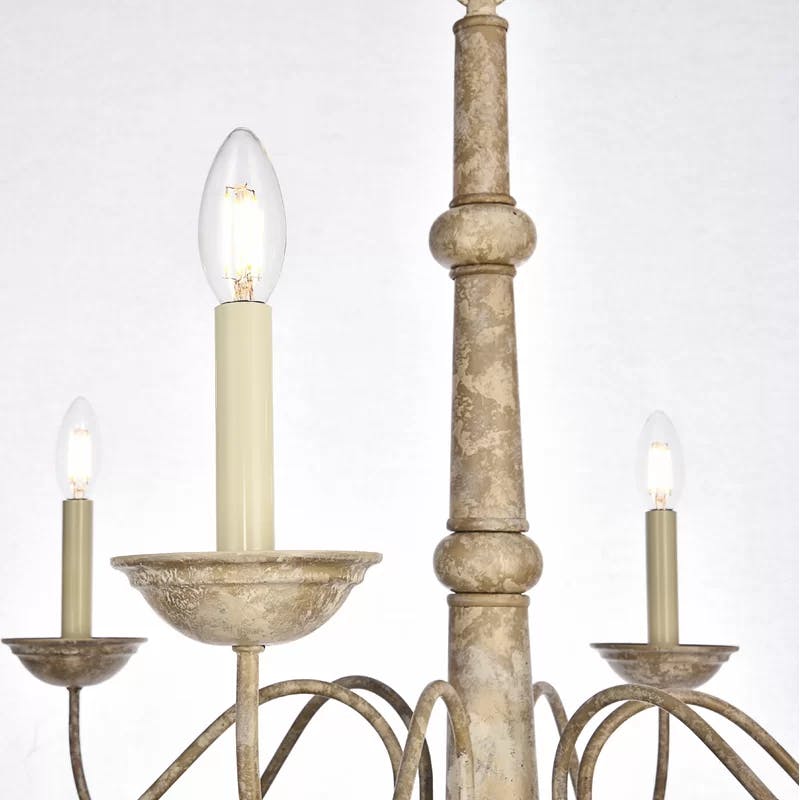 Merritt Weathered Dove 6-Light Traditional Candle Chandelier