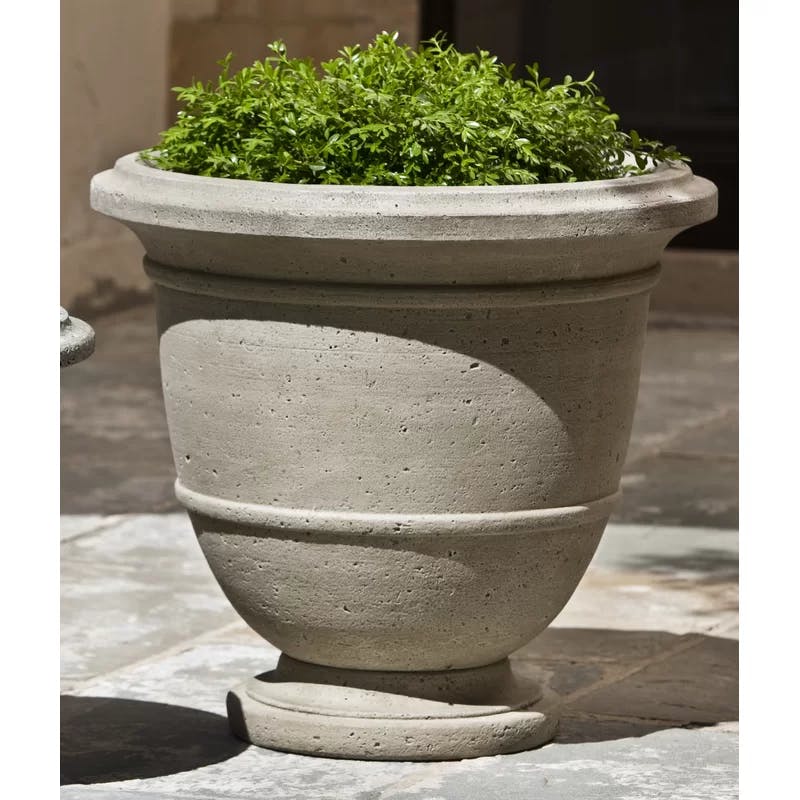 Verde Handcrafted Round Urn Planter 17.25" H for Indoor & Outdoor