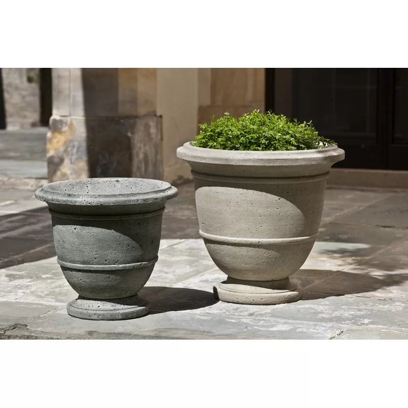 Verde Handcrafted Round Urn Planter 17.25" H for Indoor & Outdoor