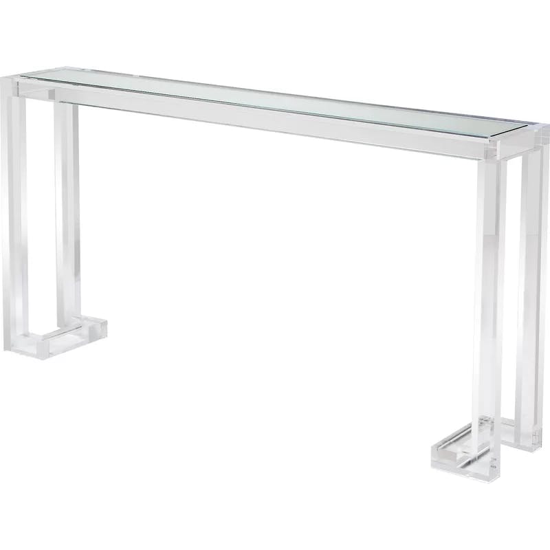 Ava Clear Glass Modern Console Table 30"H X 60"W X 10"D